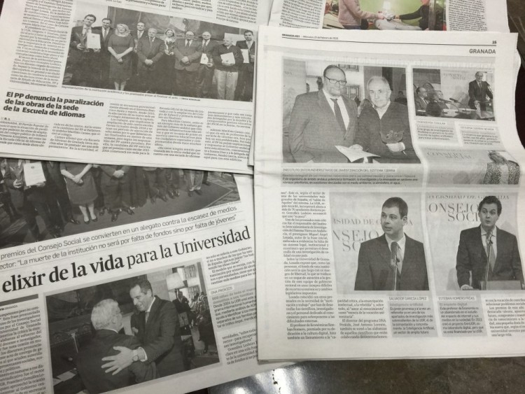 Presencia en medios de prensa en papel: Ideal y Granada Hoy.